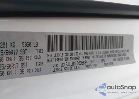 2020 Jeep Cherokee Latitude Plus Fwd z USA, uszkodzony, nr VIN 1C4PJLLB4LD535694